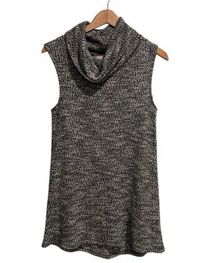 Dolan Left Coast Collection Knit Cowl Neck Sweater Tunic Top Black White